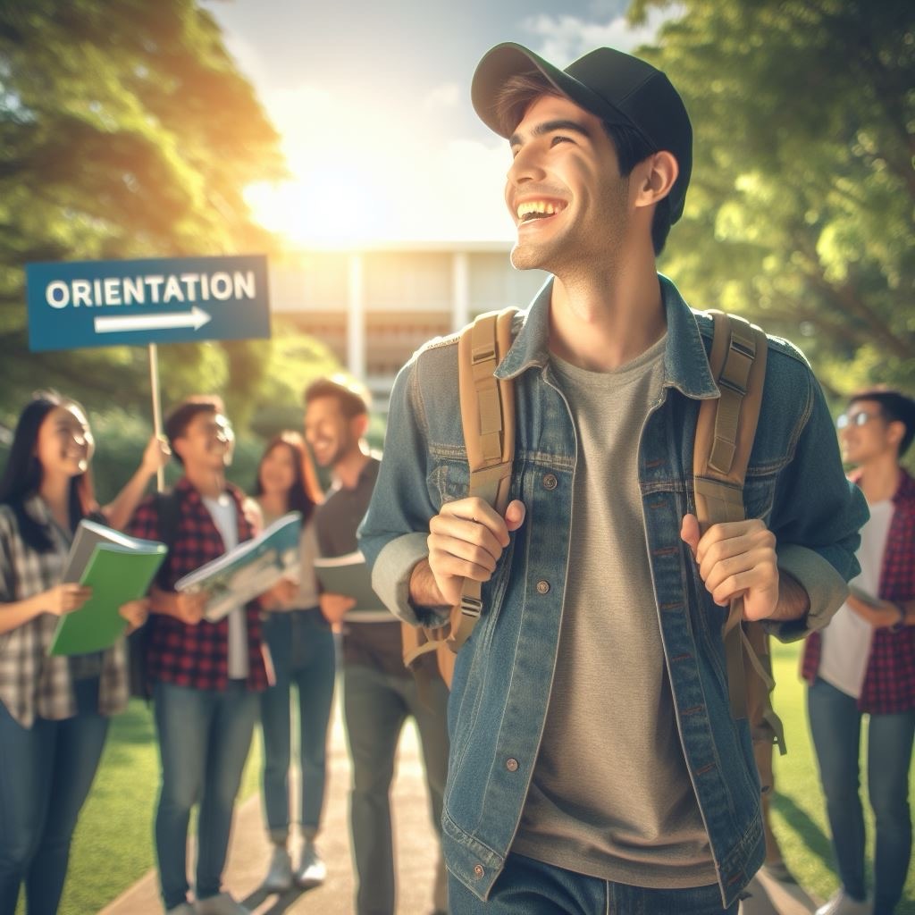 Guy on his orientation day